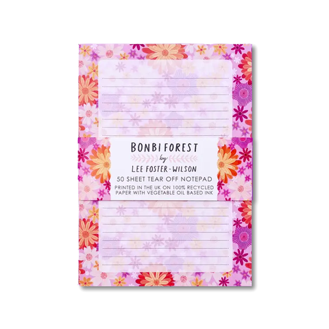 Pink Lush Flowers Notepad