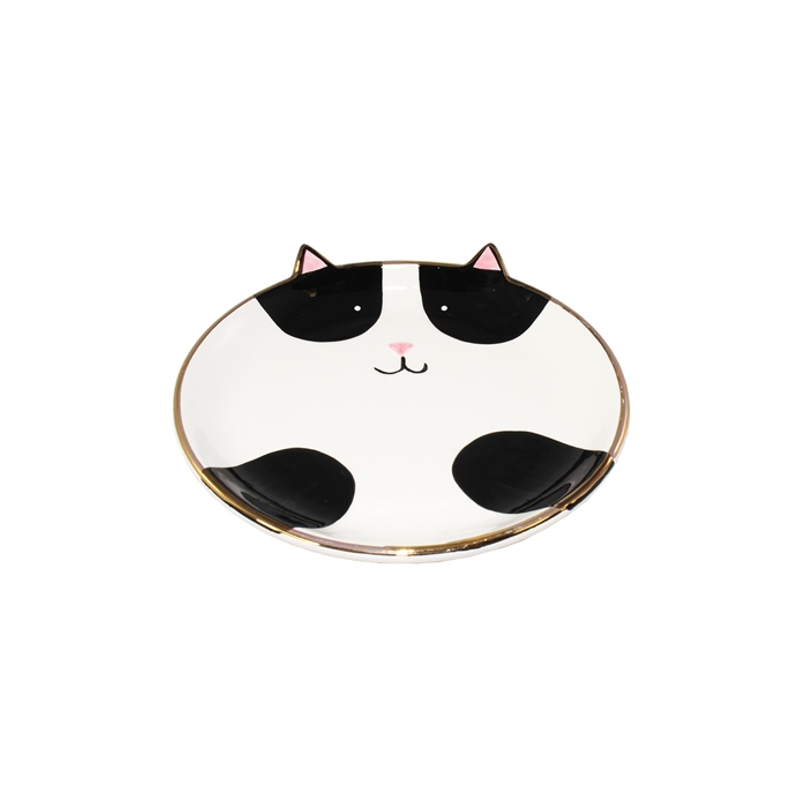 Pudgy Cat Ceramic Trinket Tray