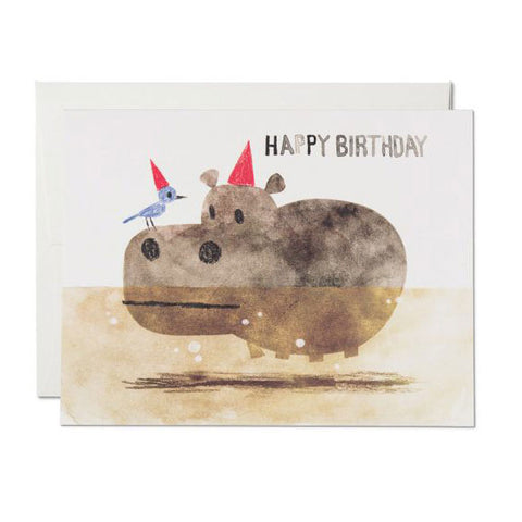 Bird & Hippo Single Card