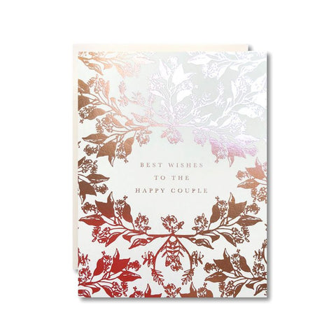 Rose Gold Botanical Card - Happy Couple