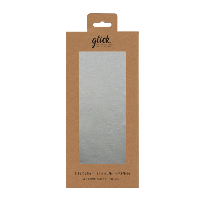 Solid Silver Tissue Paper Pack