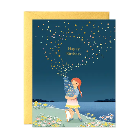 Star Bottle Birthday Single Card