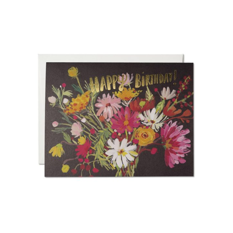 Vintage Birthday Bouquet Single Card
