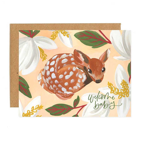 Welcome Baby Fawn Single Card