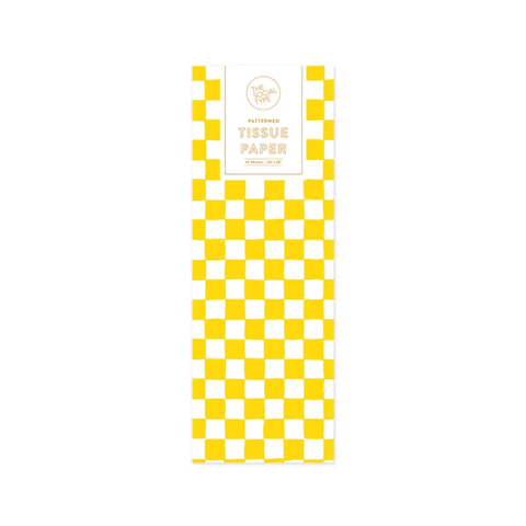 Yellow Checker Tissue Paper Pack