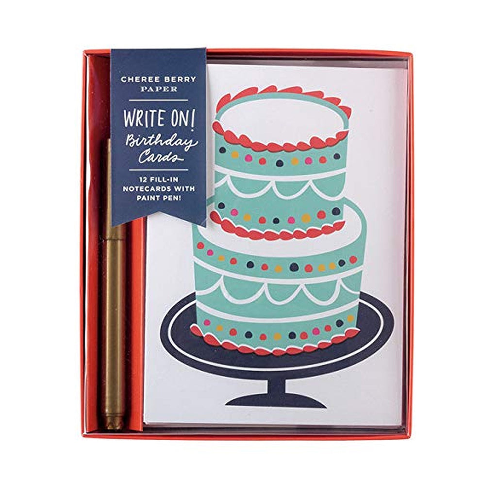 Write On! Birthday Cards With Pen Boxed Cards