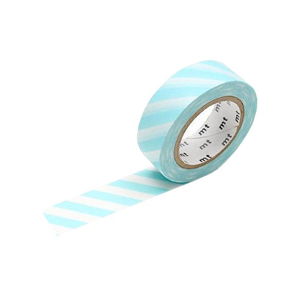 Mint Blue Stripe Washi Tape - 15 mm