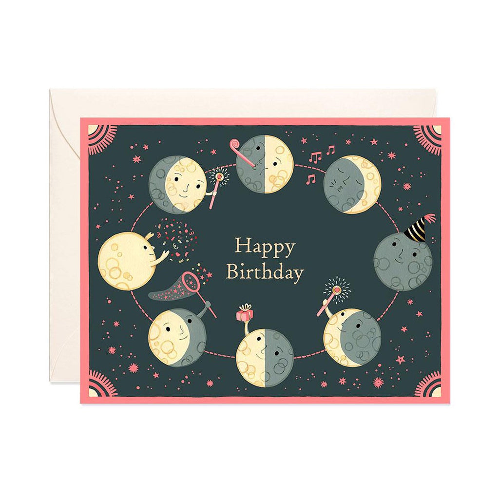 Moon Phases Birthday Single Card
