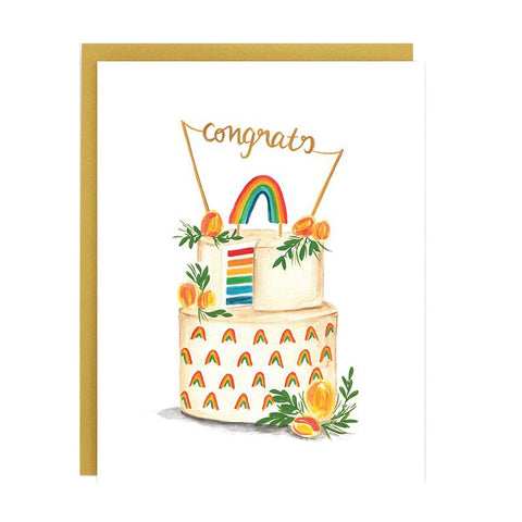 Wedding Rainbow Cake Single Card