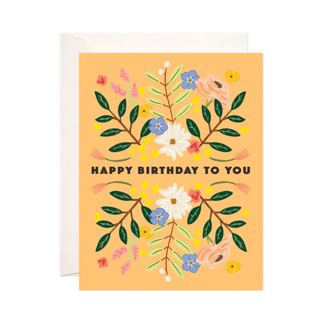 Floral Birthday Single Greeting Card