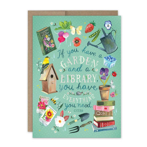 Garden & Library Birthday Single Card