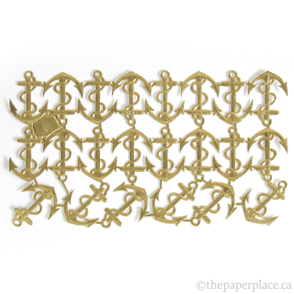 Dresden Trim - Anchor - Single-Sided Gold