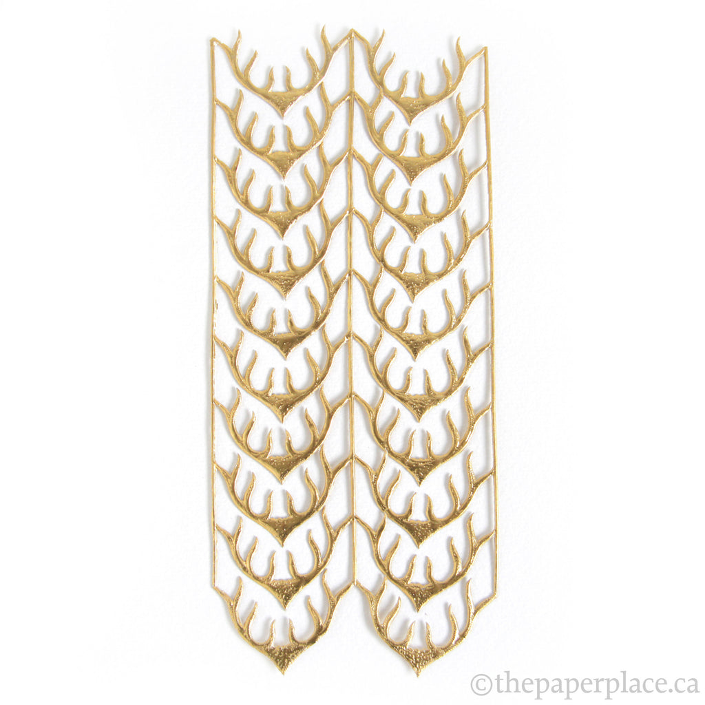 Dresden Trim - Antlers - Double-Sided Gold