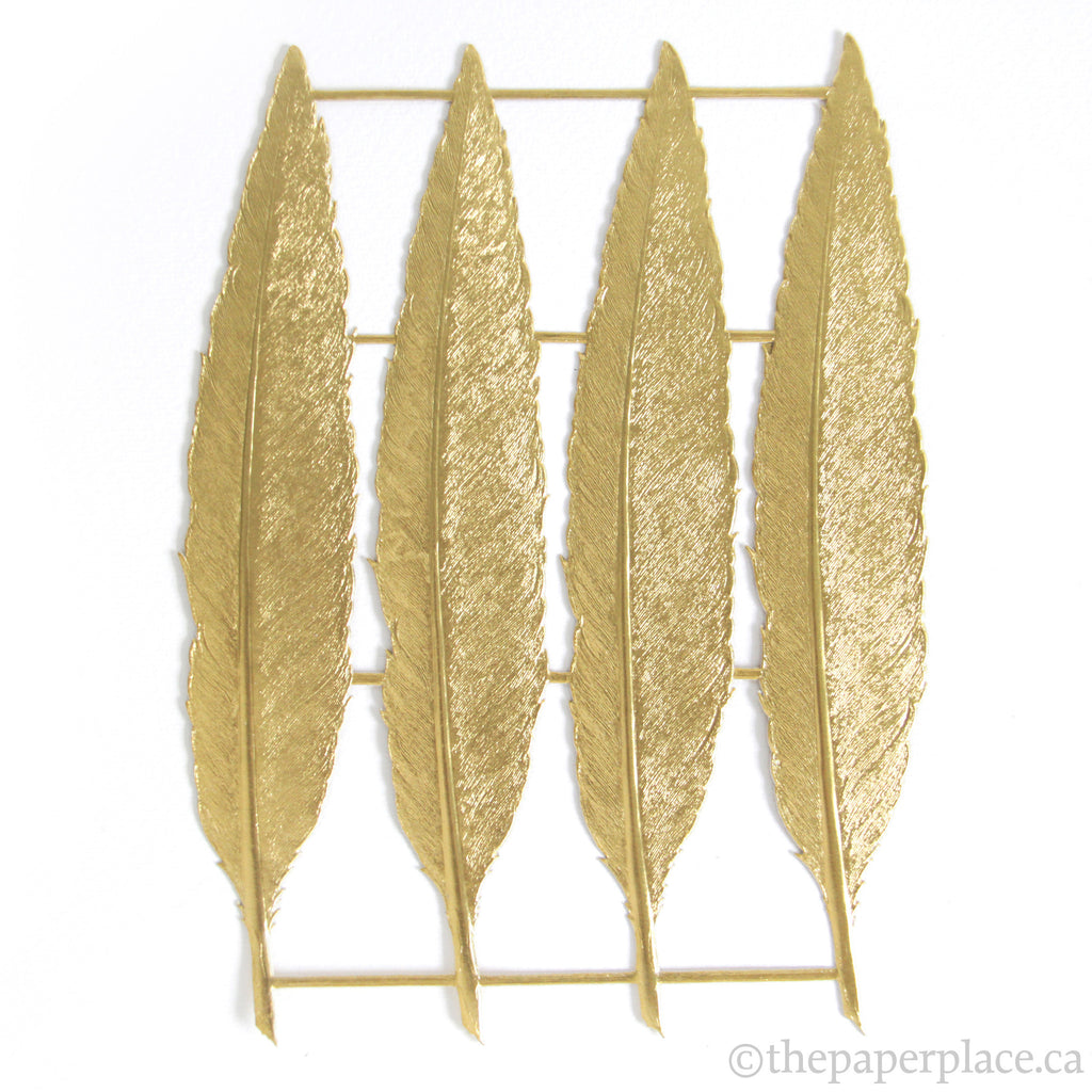Dresden Trim - Feather - Double-Sided Gold