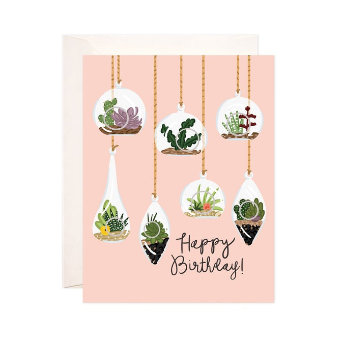 Hanging Plants Birthday Greeting Card