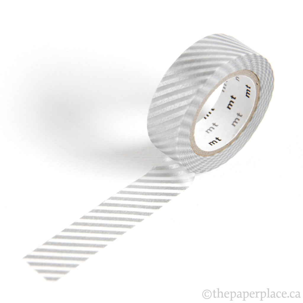 Narrow Silver Stripe Washi Tape - 15mm