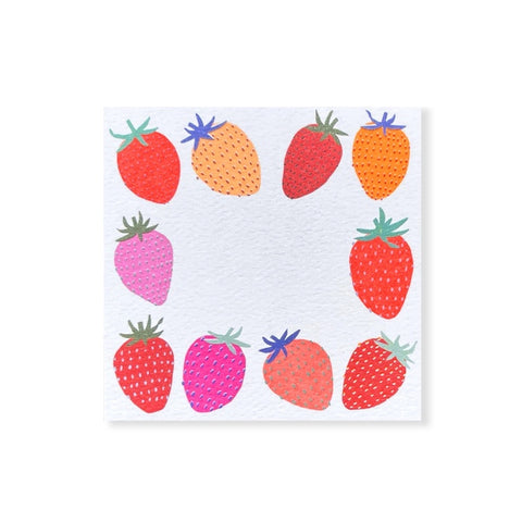Neon Strawberries Mini Cards