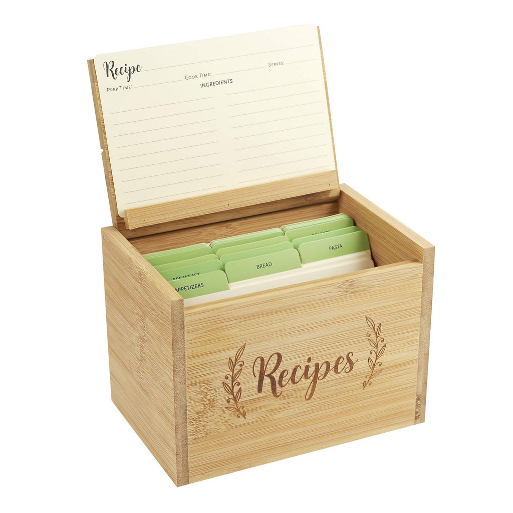 Bamboo Recipe Box Set