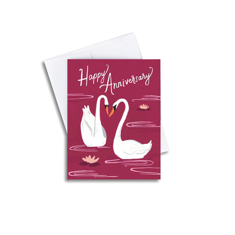 Anniversary Swans - Single Card